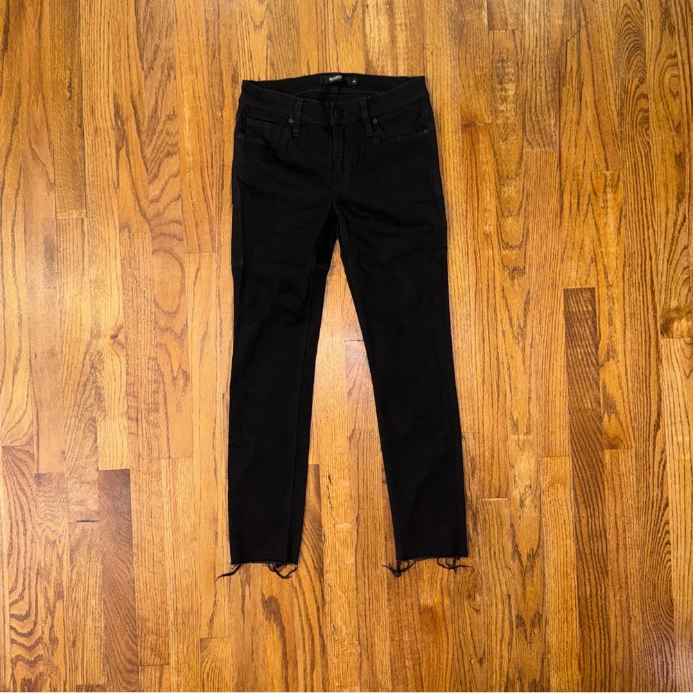 HUDSON Raw Hem Mid Rise Crop Skinny Jeans